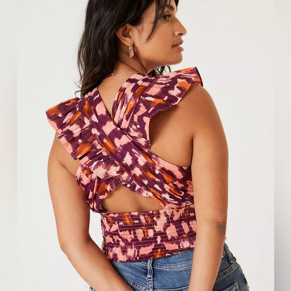 Anthropologie Ruched Ruffle Halter Top XL - Picture 2 of 11